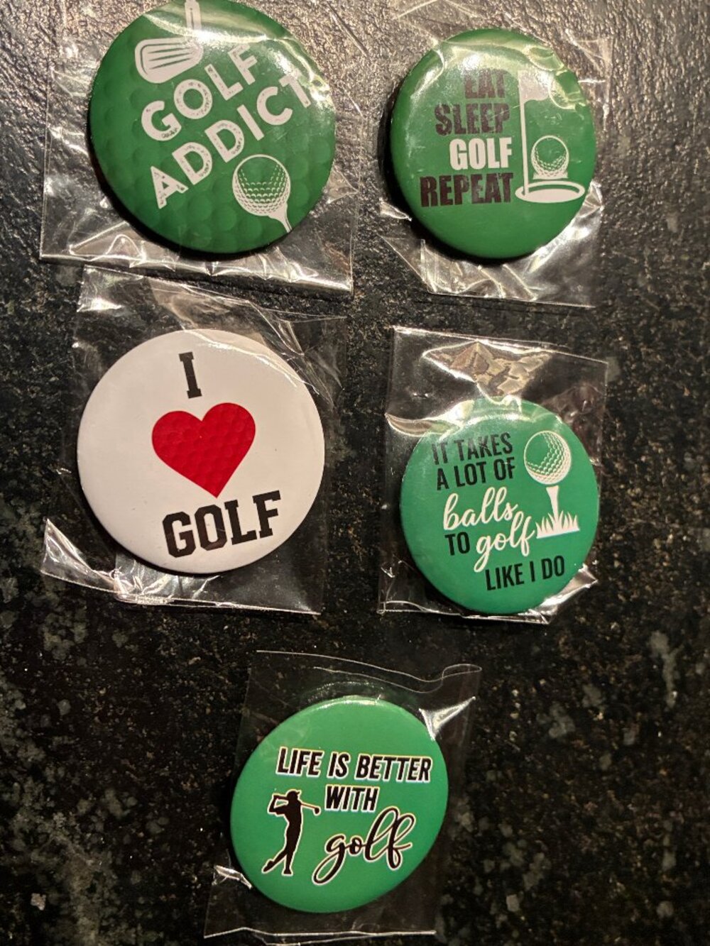 Golf-Themed Pin-Back Button Lot - Picture 5 of 8